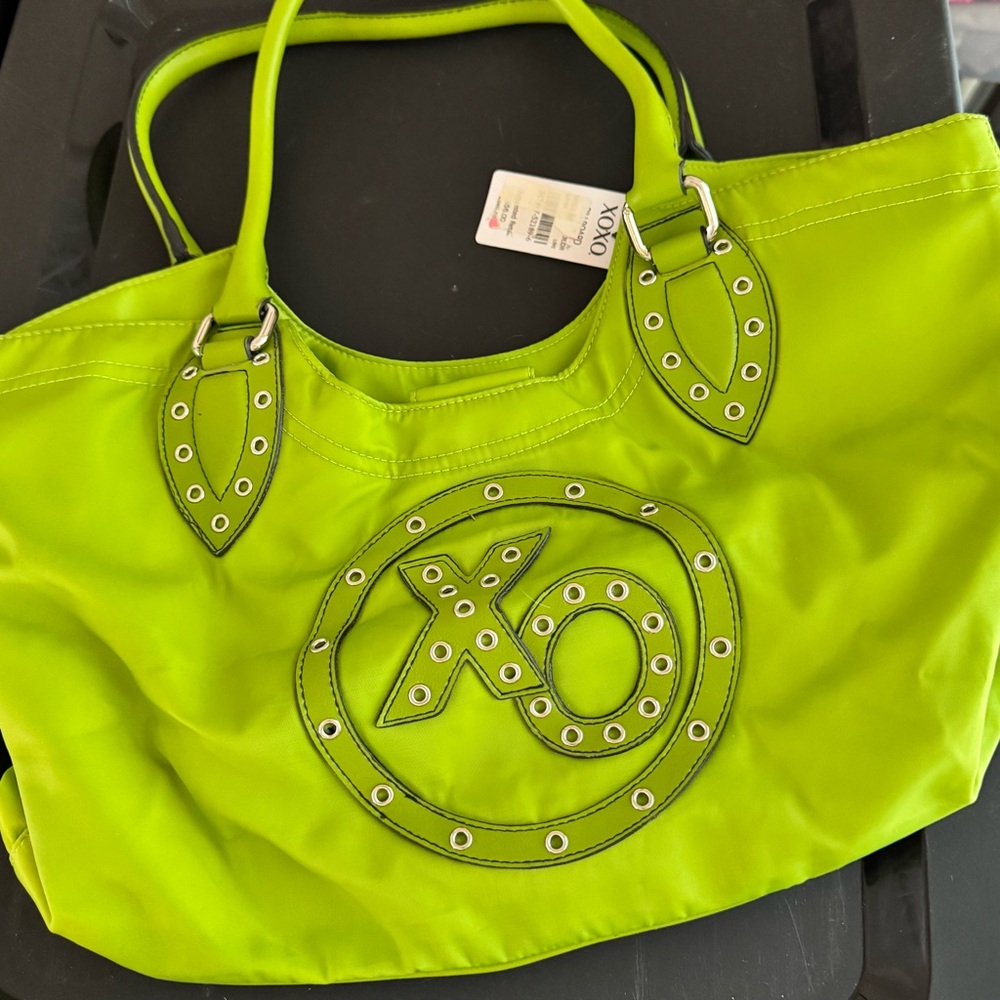 Large XO Lime Green Tote Bag